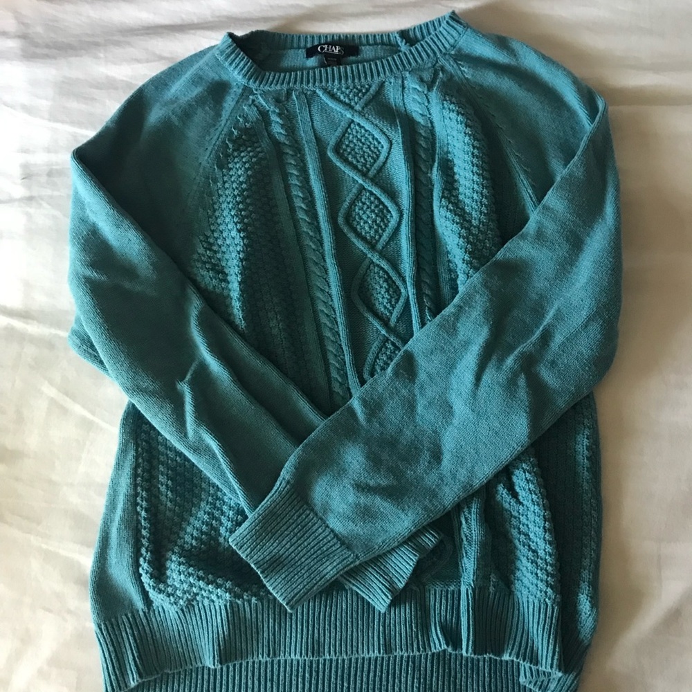 Chaps Blue cable knit sweater